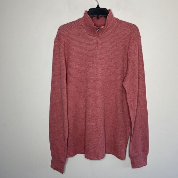 J CREW Sweatshirt Mens L Red 1/2-Zip Pullover NEW Lightweight Double-Knit BB830 - Picture 1 of 10